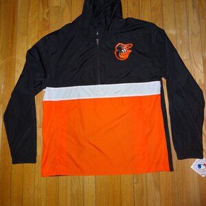 BALTIMORE ORIOLES MLB Genuine Merchandise Hooded Windbreaker JACKET 1/4 Zip NWT